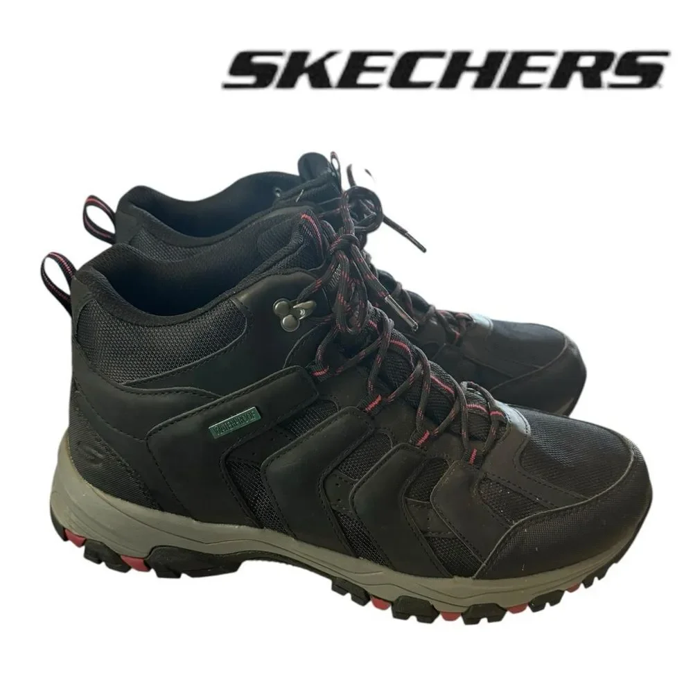 SKECHERS Men`s Relaxed Fit Selmen Relodge Black Waterproof Hiking Boots 13